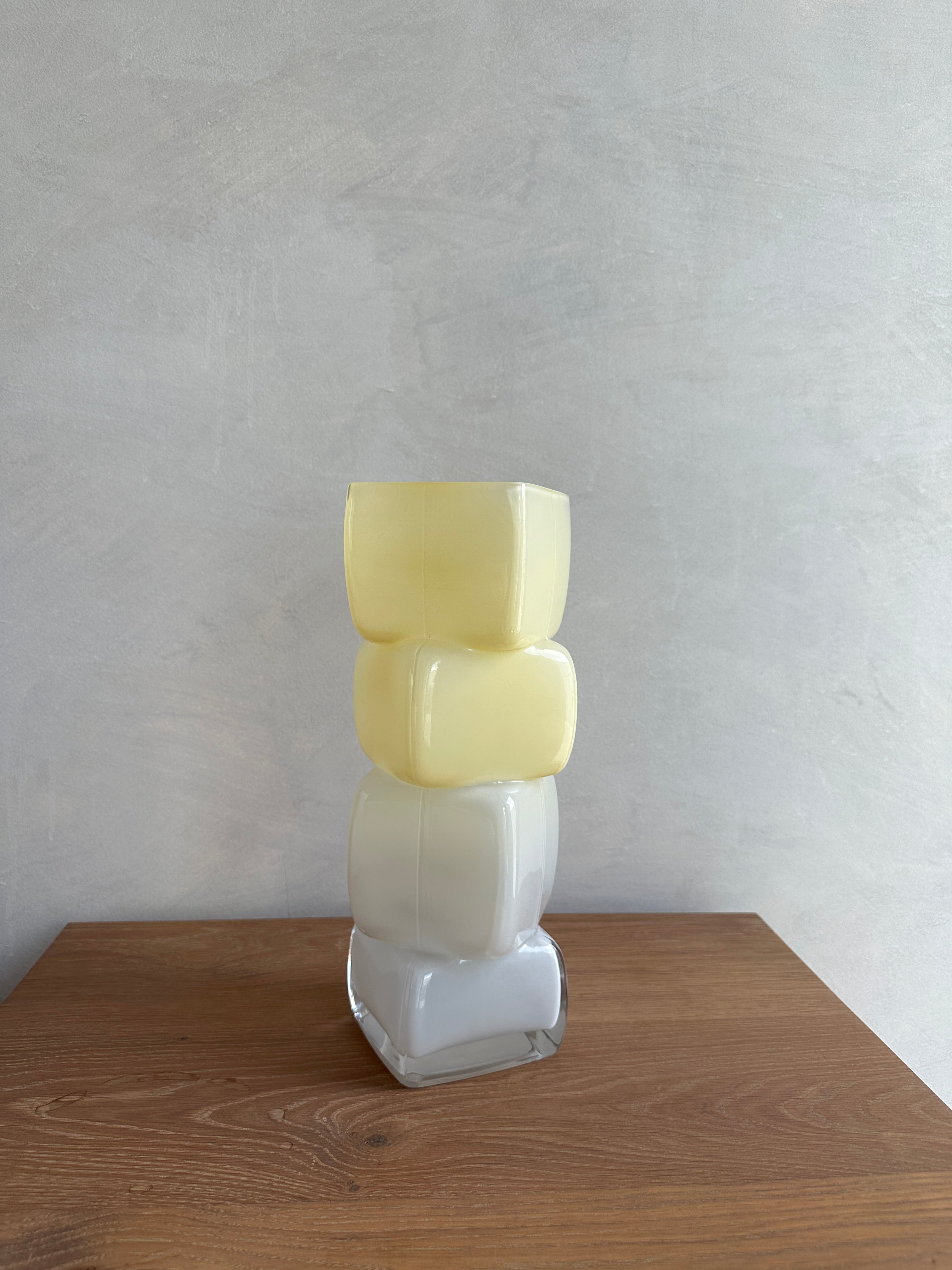 Yellow & Blue Smoke Glass Vase